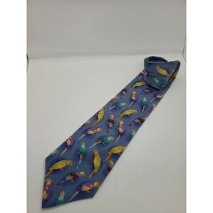 Pelican Bay Men's Neck Tie Parrots Multiple Florida Novelty Key West